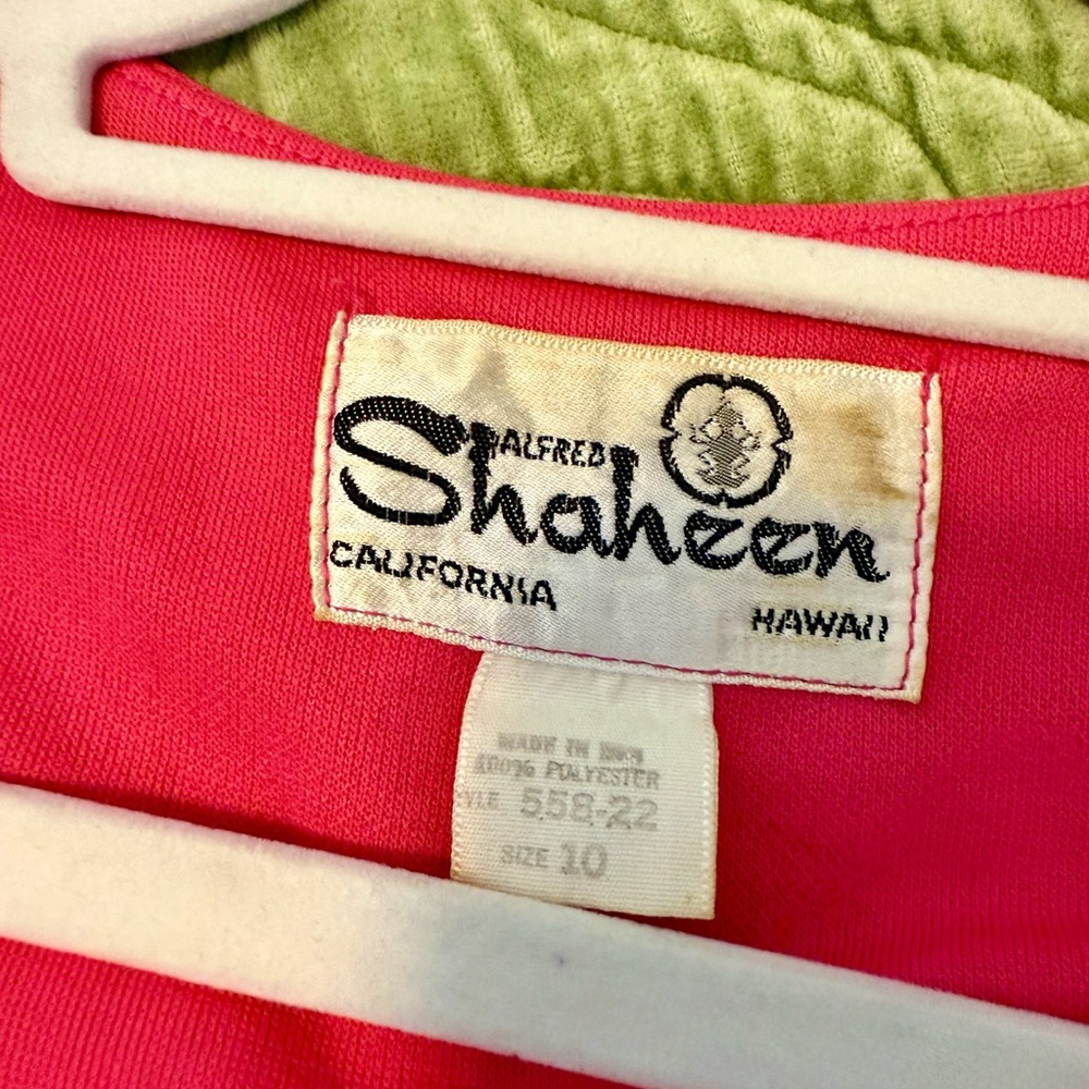 Alfred Shaheen Hot Pink Chic Fuchsia Maxi Dress Vintage 10 modern 6 - Picture 4 of 4